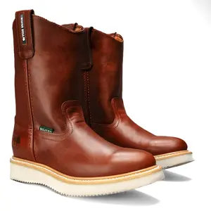 SB700 Leather Comfort Work Boots -Round Toe Lightweight FlexTech Technology