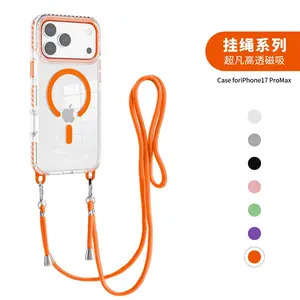 For iPhone 17 Pro Max Case Shockproof Protector With Lanyard Clear Phone Cover