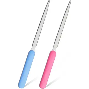 2 Pcs Stainless Steel Letter Opener Envelope Slitter, Lightweight Mail Opener for Office School Home Supplies (Blue Rose)