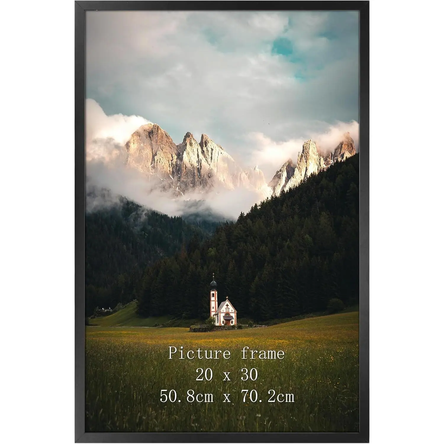 20x30 Poster Picture Frame Black, Textured Aluminum Frame 30x20 for Wall Display, Single