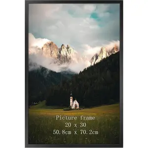 20x30 Poster Picture Frame Black, Textured Aluminum Frame 30x20 for Wall Display, Single