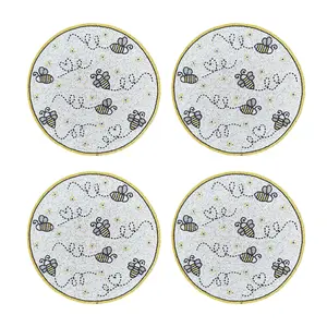 Temp-tations Seasonal Set of (4) 14" Round Beaded Placemats
