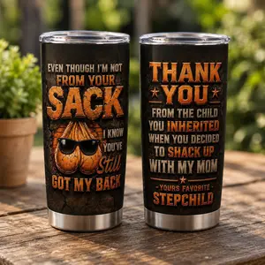 Thank You From Your Favorite Stepchild Tumbler, Funny Bonus Dad Gift, Father's Day Appreciation Travel Mug, Stepfather Thank You Cup