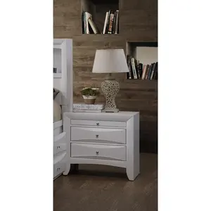212 MAIN White Okume Veneer Nightstand, 25x26x17 in. Indoor Furniture Side Table