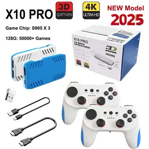 X10 PRO 128GB GameStick - 4K HD TV Video Game Console with 3D Games, 40+ Simulators, S905 x3 Retro Gaming & Dual 2.4G Wireless Controllers, Plug-and-Play System gamer  gifts