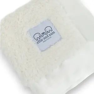 Classic Chenille Lovey Security Blanket with Satin Trim - Ivory