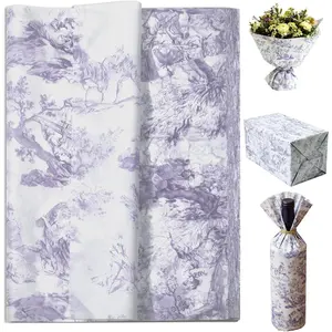 100 Sheets Floral Wrapping Paper-19.68 "x 13.78" Decorative Tissue Paper Thick &  Resistant   Bouquet Wrapping Paper for Gifts, , and Crafts ( Village)