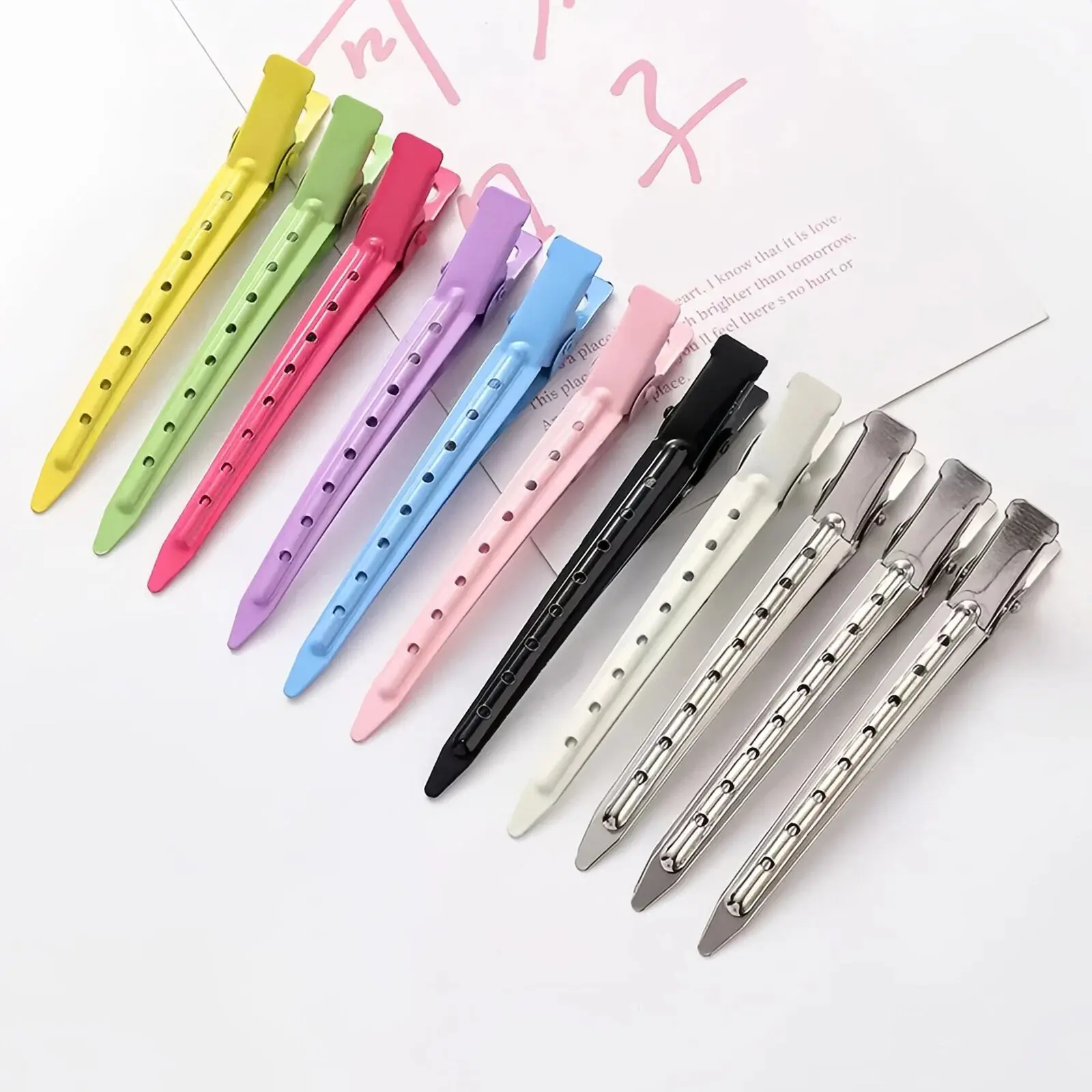 Root Lift Positioning Hair Clip with Glossy Dopamine Look, Marked Duckbill Clips for Makeup Styling, Includes Hairpin & Headband