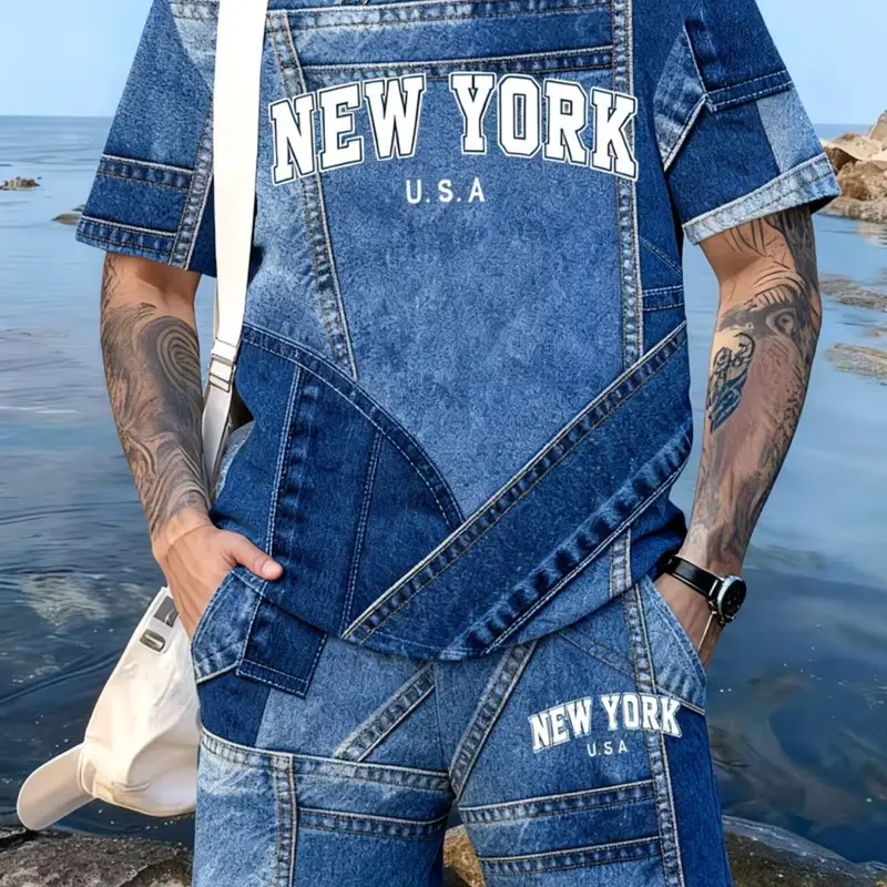 Men's Outdoor Clothing Set, Short Sleeve, Summer Fashion, Streetwear, Casual Street Style, Perfect for Daily Wear, Gifts for Friends