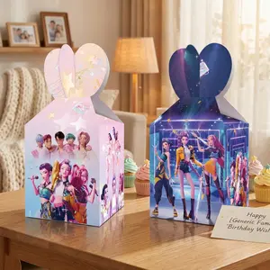 12pcs Kpop Idol Style Printed Cardboard Candy Boxes, Party Event Packaging Supplies, Fan Meeting Favors, Celebration Distribution Containers