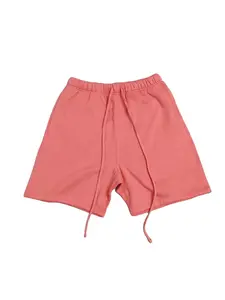 2022 Style Coral Pink Oversized Streetwear Shorts Unisex Soft Fleece Relaxed Fit Casual Summer Menswear