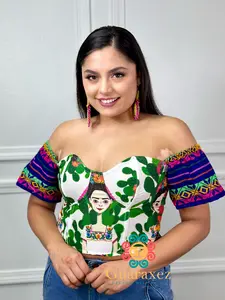 Frida Cambaya Corset Top - Adjustable Floral Design, Straps, Comfortable Fit, Womenswear, Ideal for Casual Wear