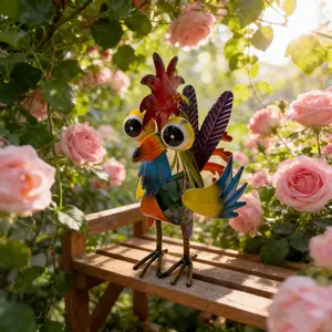Mini Desk Accessories 2026 New Desk Ornaments Work Partner Metal Bird Outdoor Sculpture, Multicolor Animal Art Garden Decor, Tabletop Ornament Craftwork Suitable for outdoor lawns, gardens, and indoor living rooms, dining areas, offices, or desks.