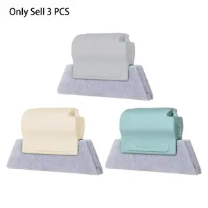 3PCS Magic Window Cleaning Brush, Detachable Window Sill Cleaner Tool with Non-Slip Handle, for Sliding Door Track Cleaner, Sill, Tile Lines, Shutter, Car Vents, Keyboard, Small Spaces Clean