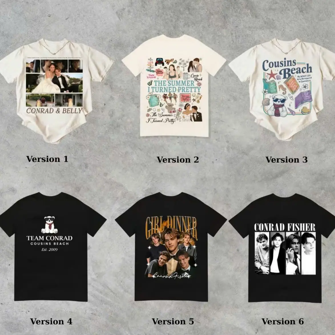 (6 Options) The Summer I Turned Pretty, TSITP, Team Conrad and Belly Bonrad Vintage Tee Shirt, Cousins Beach TV Show, Summer Vibes Shirt, Happy Ending Aesthetic Breathable