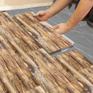 Herringbone Wood Grain PVC Self-Adhesive Floor Sticker, Waterproof & Wear-Resistant, Ideal for DIY Flooring, Living Rooms, Bedrooms, Bathrooms