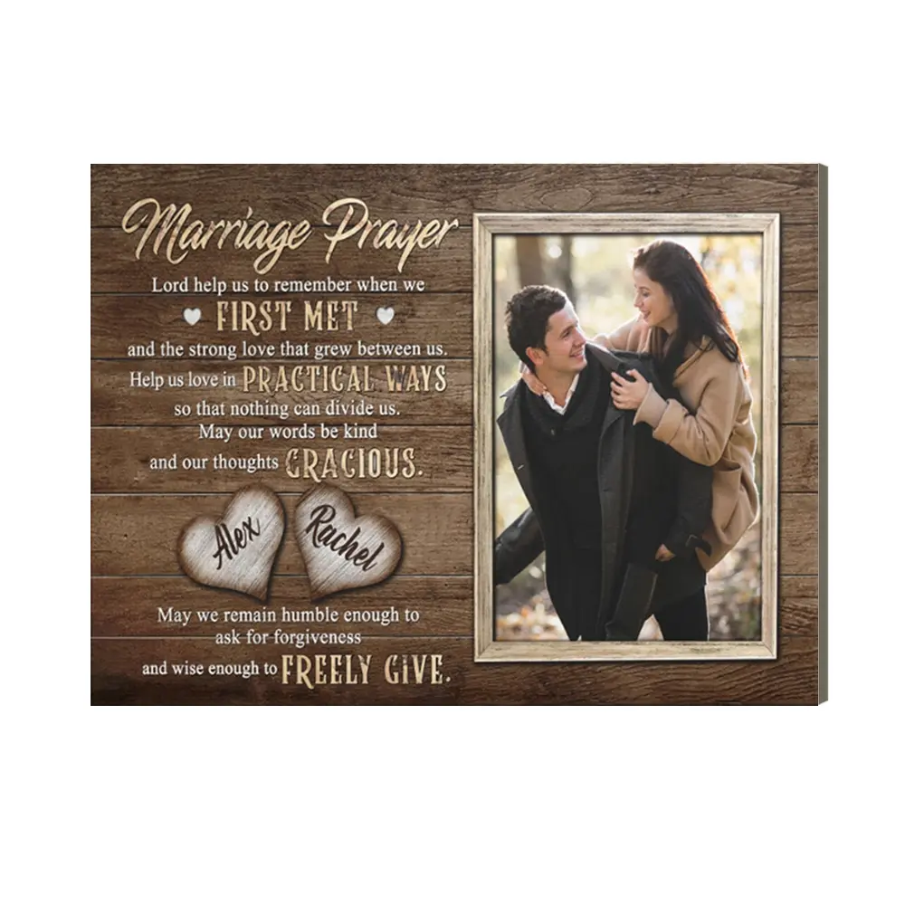 Personalized Canvas Prints Custom Photo And Name Anniversary Gift Love