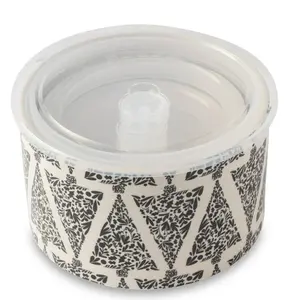 6-Piece Round Ceramic Baking Dish & Lid Set with Tree Pattern