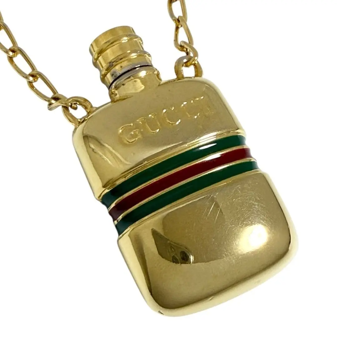 Pre-owned GUCCI Iron Small Leather Goods perfume bottle pendant necklace