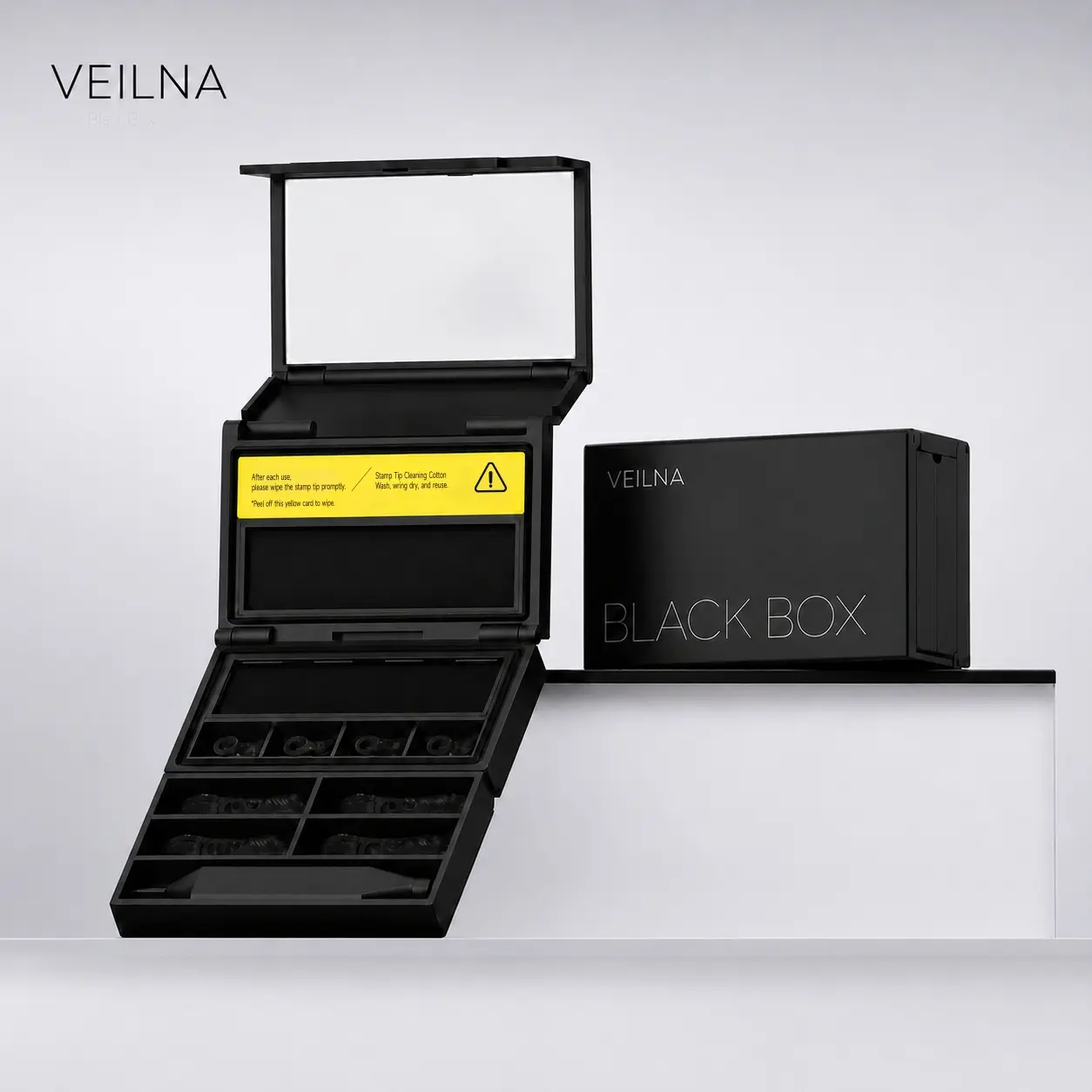 VEILNA BLCAK BOX 3-in-1 Eye Makeup Stamp Kit | Lower Lashes, Eyeliner & Beauty Mark Stamp | Waterproof Smudge-Proof Perfect Eyes Tool