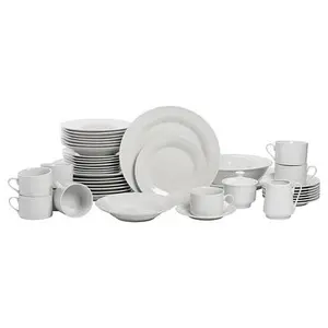 10 Strawberry Street Simply White 45-Piece Round Dinnerware Set