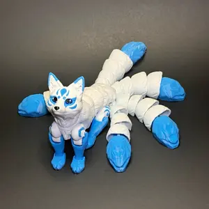 Kitsune Flexi 3d Printed Figurine - 3D printed Collectible Kitsune Figurine