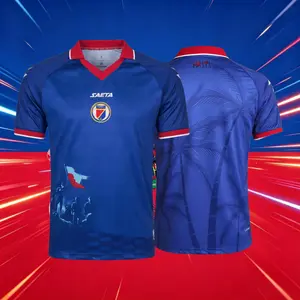 2026 Haiti National Home And Away Blue White And Red Short Sleeve Soccer Jerseys Fans Version Breathable