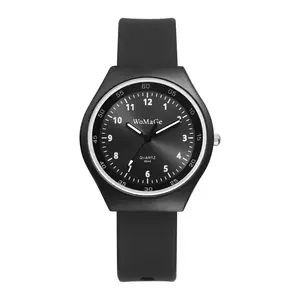 Silicone Watches for Students: Unisex Ultra-Thin Quartz Soft Strap Easy Read Large Arabic Numbers Wristwatch for Teens