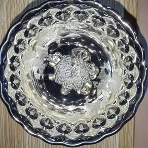 Silver - Hued Royal Teacup with Intricate Dragon and Phoneix Carvings