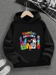 New Spring And Autumn Children's Clothing, Boys And Girls' Creative Hooded Sweatshirts With Designs Of Numberblocks Digital Blocks, Trendy, Casual, Fashionable And Personalized Daily Wear That Is Versatile And Suitable All Occasions, Ideal Gift Choice