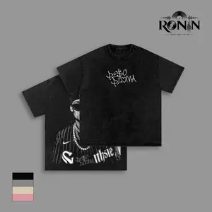 P.Plumaa Dinastía Vintage Washed Graphic T Shirt, Corridos Tumbados Rap Fan Tee, Heavyweight Cotton Latin Streetwear Shirt for Men Women