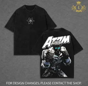 Atom Robot Boxing Graphic Tee, Vintage Washed Movie Shirt, Real Steel Fighting Robot Design Unisex Streetwear, Underdog Champion Aesthetic, Gift for Sci-Fi Movie Lovers, Perfect for Real Steel Fans and Robot Boxing Enthusiasts