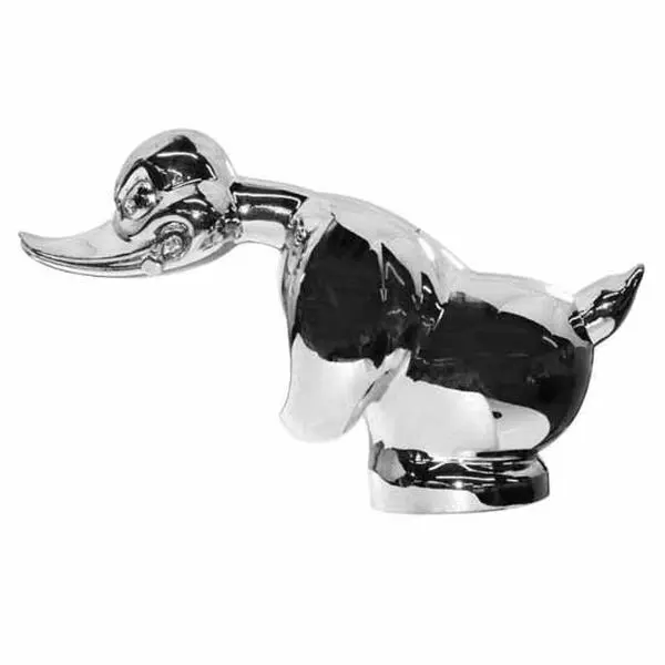 Angry Duck Car Hood Ornament - Chrome Nickel Plated Convoy Rubber Duck, 8 Inches Length, Cars Accessories, Vehicle Hood Ornament