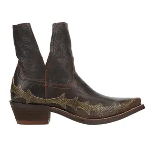 Nocona Boots Womens Sitrine Brown Distressed Print  Casual Boots Ankle Low Heel 1-2" - Brown