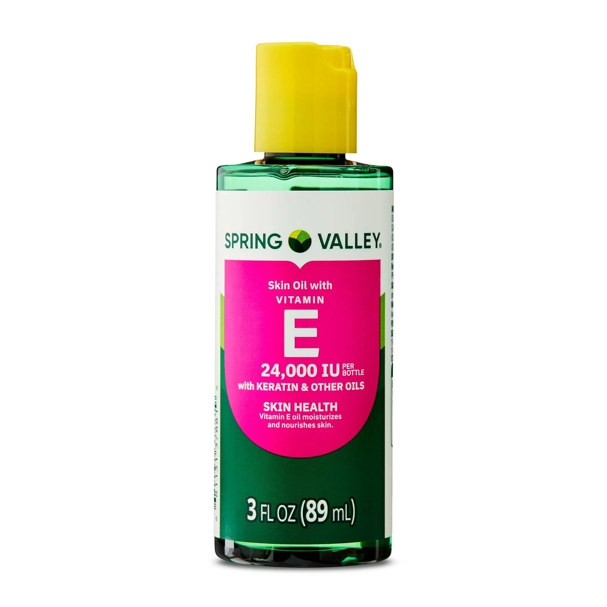 Spring Valley Vitamin E Oil with Keratin 3 Fl Oz (89ml) - 24,000 IU for Intense Moisturizing & Skin Health, Suitable for All Skin Types