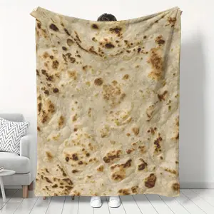 A Soft And Warm Blanket with a Texture Resembling Burritos And Corn Tortillas-Ideal for Home Decor, Sofas, Beds, Offices, Camping, And Travel. This Versatile Blanket Is Made of Skin-Friendly Fleece