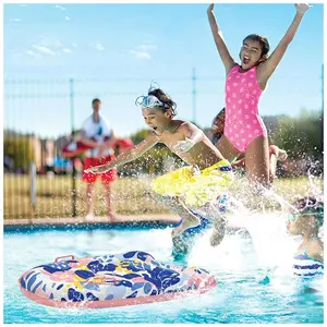Summer outdoor water play portable thickened surfboard floating board environmentally friendly PVC with handle, children's inflatable water ski board dollar houseboat