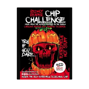 1x Chip Challenge Hottest Snack Halloween Carolina Reaper Spicy Challenge - Stupidly Spicy Hot Chip