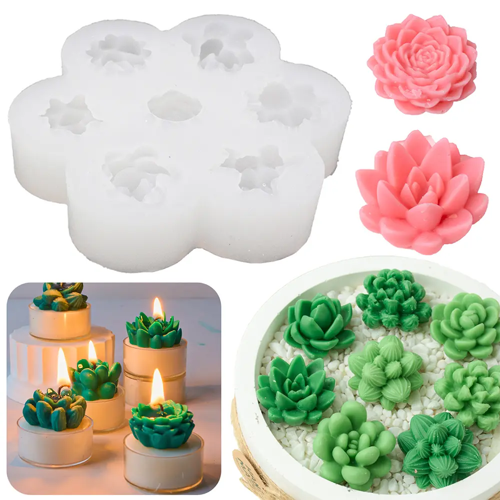3D Relief Effect Lifelike Flower Food-Safe Silicone Molds - Durable, Bendable Casting Molds for Wax Candles, Cake Decorations, Resin Crafts; Ideal for DIY Home Decor, Chocolates, Puddings Making