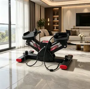 Hydraulic Mute Stepper for Home, Smart Counter + Resistance Bands Shaping, Multifunctional Aerobic Climbing Fitness Equipment