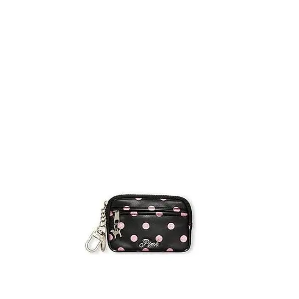 PINK Zip Card Holder Keychain