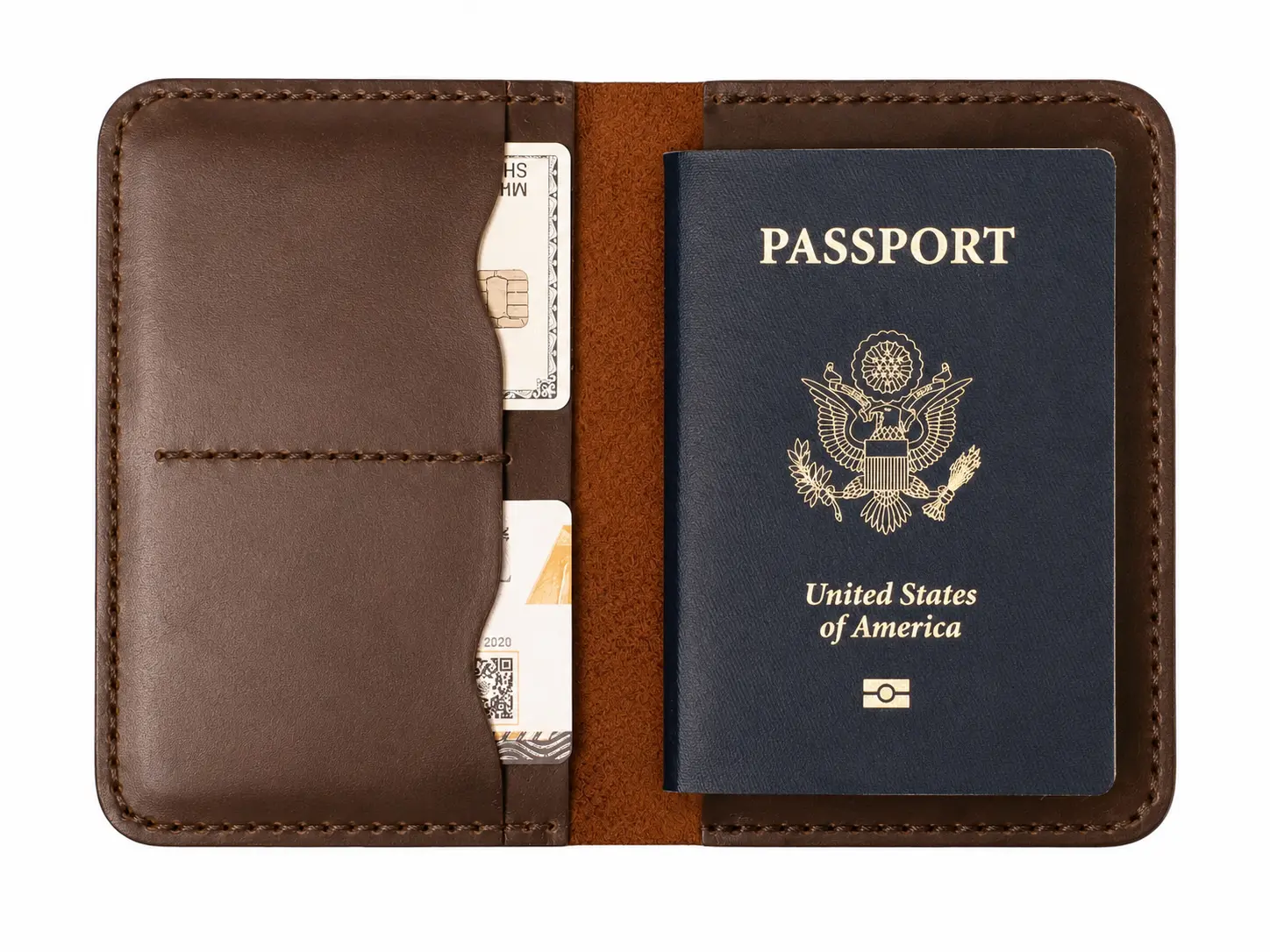 ROYAL Brown PU Leather Passport Cover | Travel Wallet with Card Slots & ID Holder | Lightweight Passport Holder