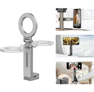 DT-MagClip Magnetic Clip-On Phone Holder for iPhone & Android (MagSafe) | 360° Adjustable Stand for Travel Desk Shopping Carts | Universal 1/4” Tripod Mount | Hands-Free & Creators Friendly