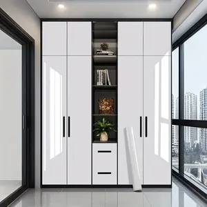 One roll[23.62*393.70 in]Elegant sticker style white glossy wallpaper - waterproof, easy to stick contact paper for furniture renovation and home decoration - perfect gift for holidays such as Christmas and Easter