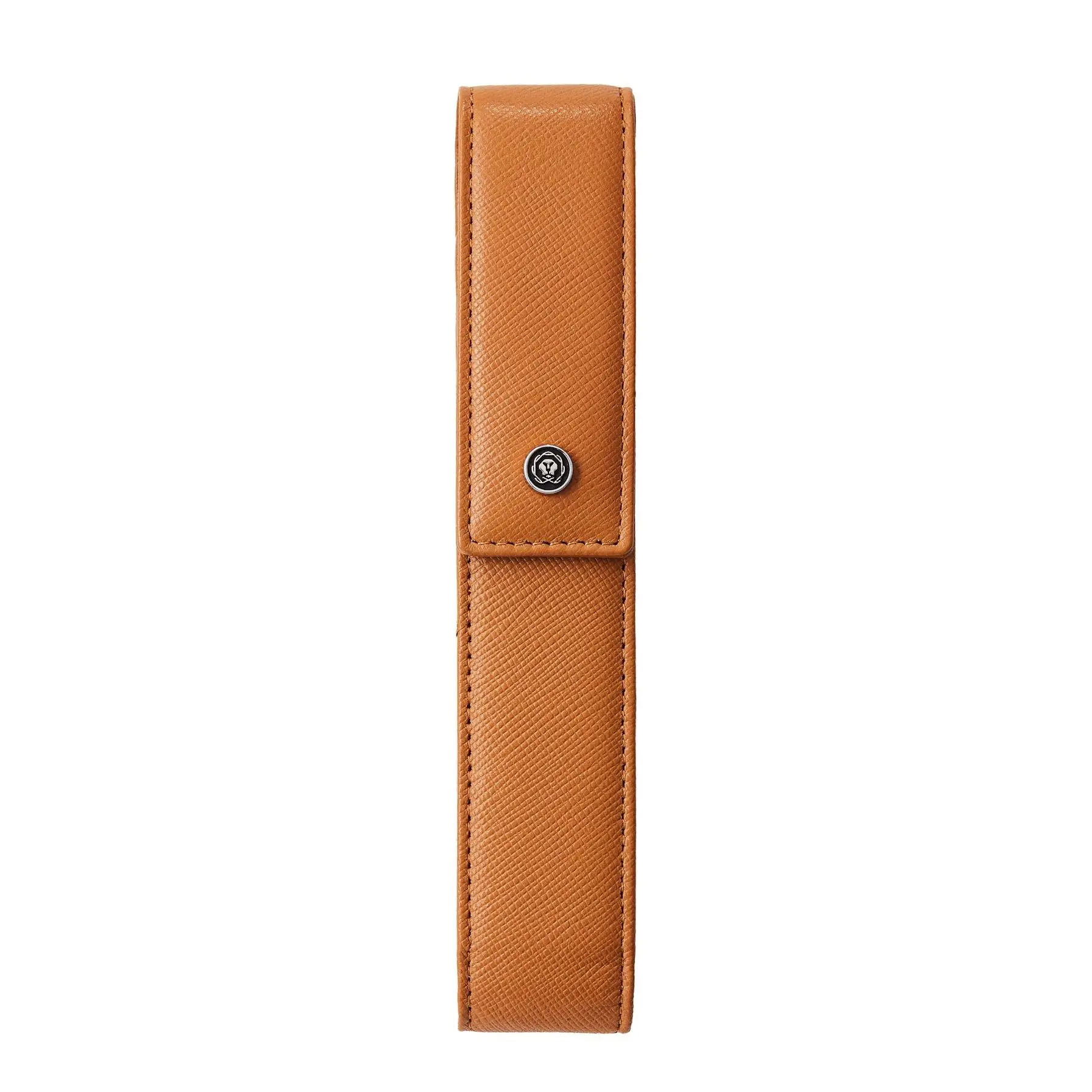 Mocha Leather Magnetic Single Pen Case