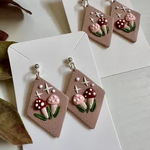 Polymer Clay Mushroom Earrings