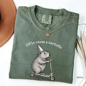 Comfort Colors Off To Cause A Kerfuffle Shirt, Funny Groundhog Scooter Tee, Silly Animal Mental Health Tee, Women Favorite Top, For Woman