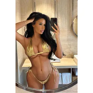 Maui Mix And Match Metallic Side Tie Bikini Bottom - Gold