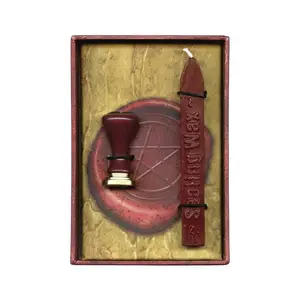 Pentagram Sealing Wax Kit — Wiccan Red Wax Seal Stamp and Wax Set