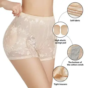 High waist Breathable Lace Padded Panties Enlarge Hip Waist compression Underlay hip Panties Push Up Hip Underwear Shapewear For Women